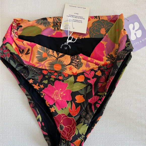 Kitty And Vibe Other - NWT Kitty and Vibe High-Waist Floral Bikini Bottoms, L2